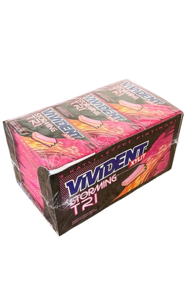 Vivident Storming Ahududu ve Limonata Aromalı Şekersiz Sakız 33 g x 18 Adet ürün görseli 1
