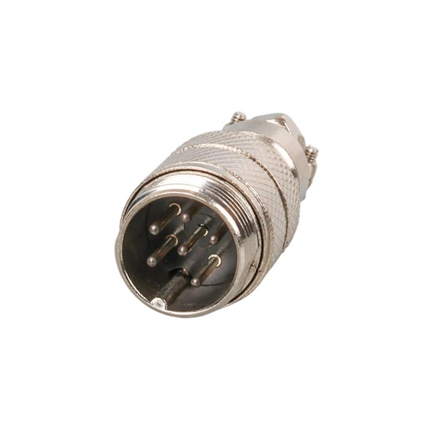 Ayt Mayk GX16-6 Pinli Metal Erkek Konnektör Jack Soket M16 16mm Çap Vida Dişli ürün görseli 1