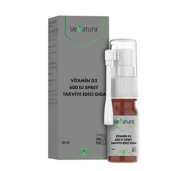 VeNatura Vitamin D3 600 IU Sprey Takviye Edici Gıda 20 ml ürün görseli 1