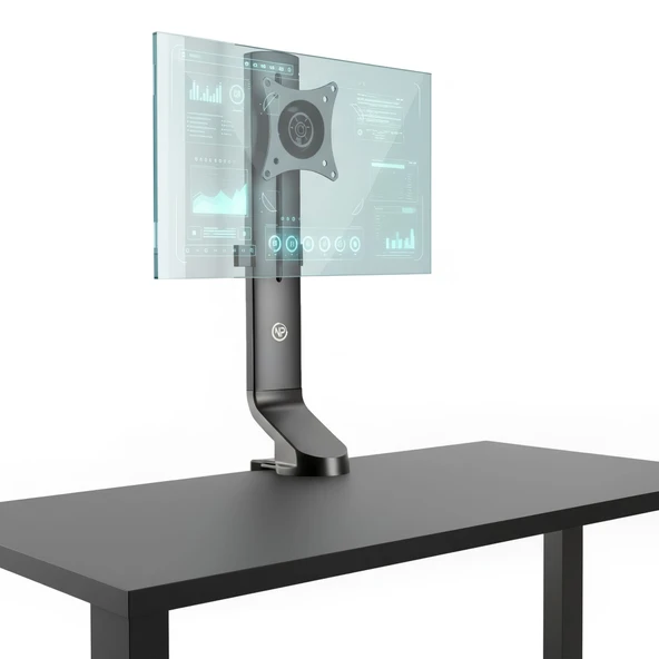 NPO STD2101B 17"-32" VESA Uyumlu 180° Yükseklik Ayarlı Kablo Yönetimli Tekli Monitör Standı ürün görseli 1