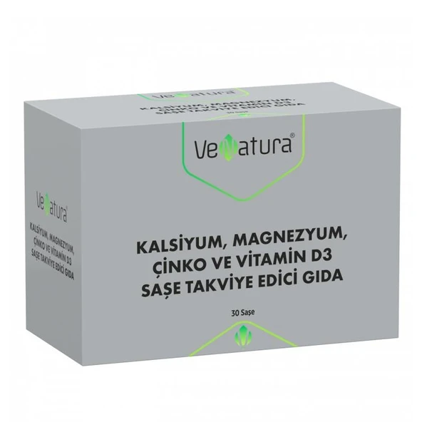 VeNatura Kalsiyum,Magnezyum,Çinko ve Vitamin D3 Saşe Takviye Edici Gıda 30 Saşe ürün görseli 1
