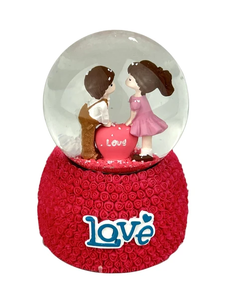 Love Sevgililer Işıklı ve Müzikli Kar Küresi ürün görseli 1