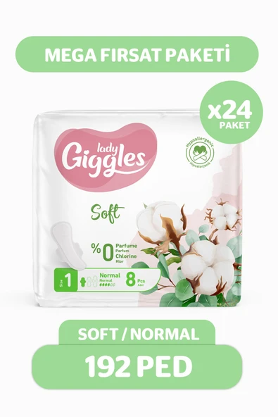 Lady Soft Hijyenik Ped Normal Mega Fırsat Paketi 192 Adet ürün görseli 1