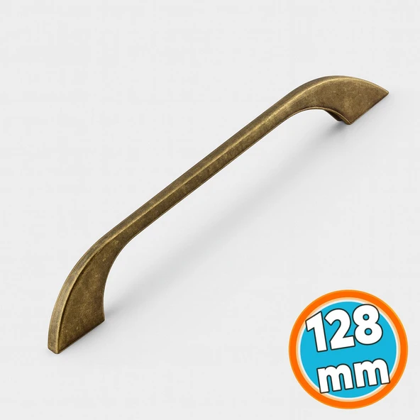 Mobilya Mutfak Dolabı Dolap Kulpu Kulbu Kulpları 128 mm - 12.8 cm Eskitme Antik Sarı Metal ürün görseli 1