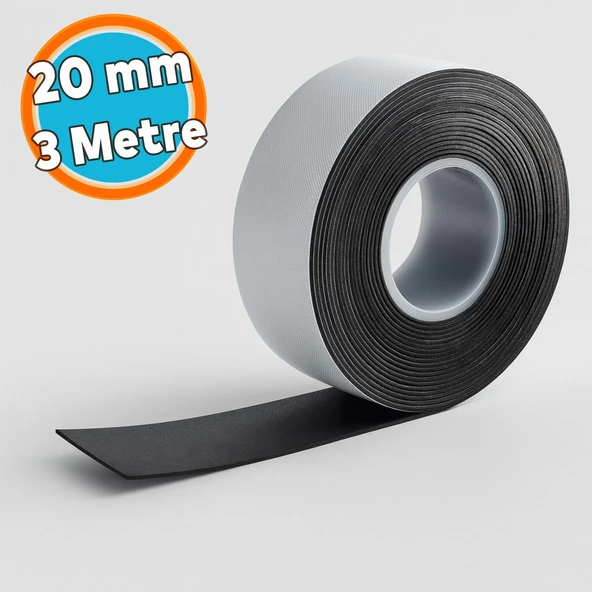 Eriyen Bant 20 mm x 3 Metre Su Geçirmez Boru İzolasyon ve Sızdırmazlık Dayanıklı Tamir Bandı Gri ürün görseli 1