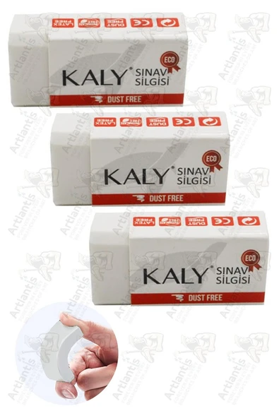 Sınav Silgisi Beyaz Silgi Orta Boy 3 Adet Silka Kaly Yumuşak Sınav Silgisi Ufalanmayan Okul Büro ürün görseli 1