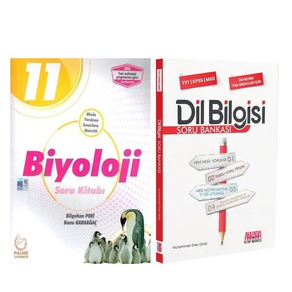 Palme Yayınları 11.Sınıf Biyoloji ve AKM Dil Bilgisi Soru Bankası Seti 2 Kitap ürün görseli 1