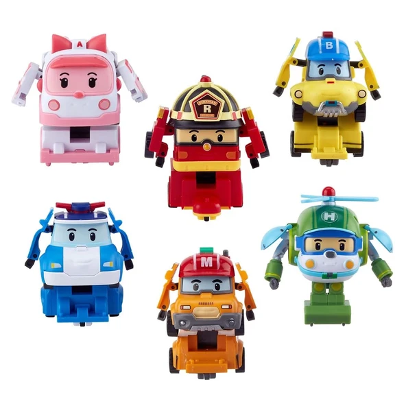 Robocar Poli Quick Transforming Mini Rescue Deluxe Araçlar 6'lı S ürün görseli 1