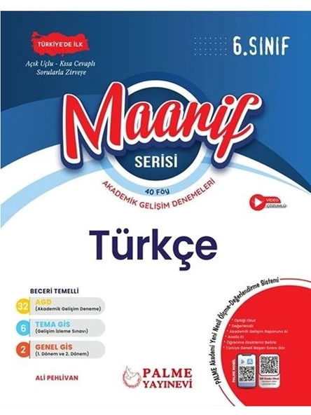PALME 6.SINIF MAARİF SERİSİ TÜRKÇE HAFTALIK DENEME (40 FÖY) ürün görseli 1