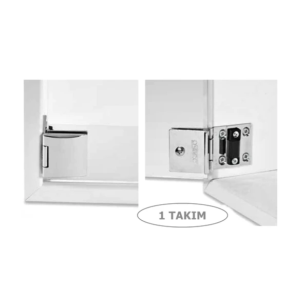 Osena Cam Menteşesi Metal Krom 6-8 mm Ayarlı 1 Takım ürün görseli 1