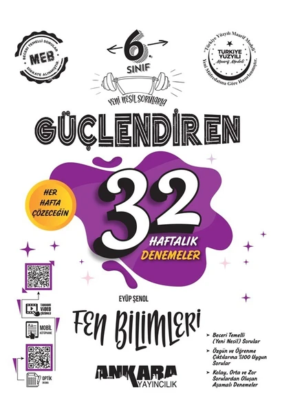 6. Sınıf Güçlendiren 32 Haftalık Fen Bilimleri Kazanım Denemeleri Ankara Yayıncılık ürün görseli 1