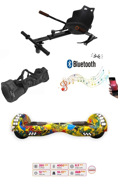 Citymate Elektrikli Kaykay Akıllı Denge Hoverboard + HoverKart + Çanta FULL LEDLİ EXTREM PAKET D21 ürün görseli 1
