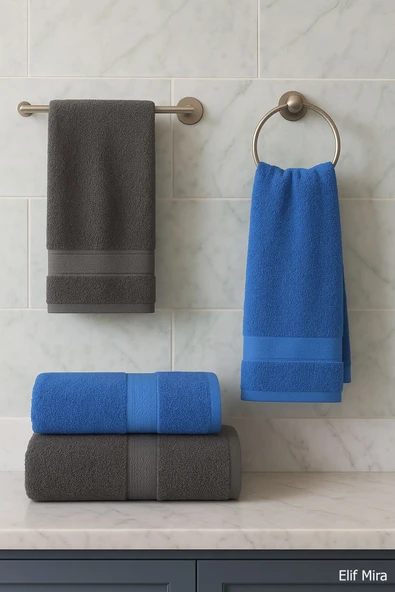 4’lü Banyo Havlusu Seti %100 Pamuklu 70x140 cm Pleasure ürün görseli 1