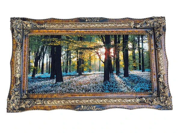 Güneşin Dokunuşu Adlı İran Tebriz Halı Tablo 123x75cm - Duvar Halı Kilim Tablo ürün görseli 1