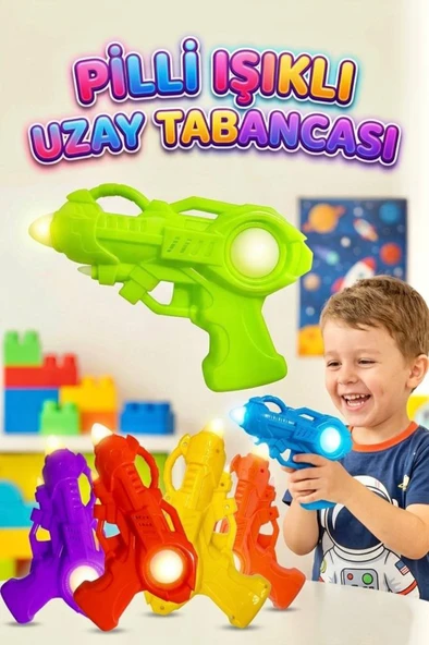 Işıklı Sesli Pilli Uzaylı Işın Tabancası - Renkli Modern 23cm Eğlenceli Oyuncak Tabanca ürün görseli 1
