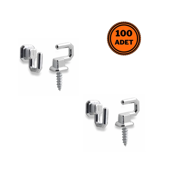 100 Adet Osena Anahtar Askısı Kanca Metal Krom Kod: 4147 ürün görseli 1
