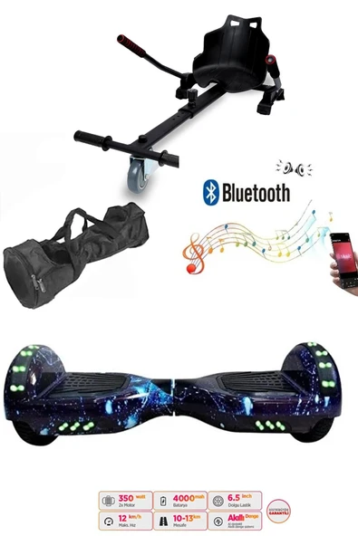 Citymate Elektrikli Kaykay Akıllı Denge Hoverboard + HoverKart + Çanta FULL LEDLİ EXTREM PAKET D12 ürün görseli 1