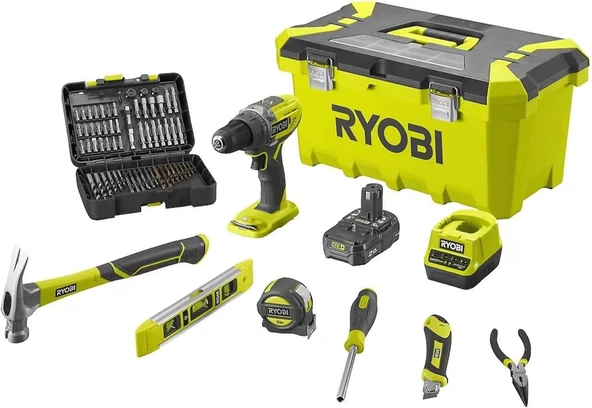 Ryobi R18PD3-120TAH 18V 2.0Ah Tek Akülü Darbeli Matkap Set - 5133005505 ürün görseli 1