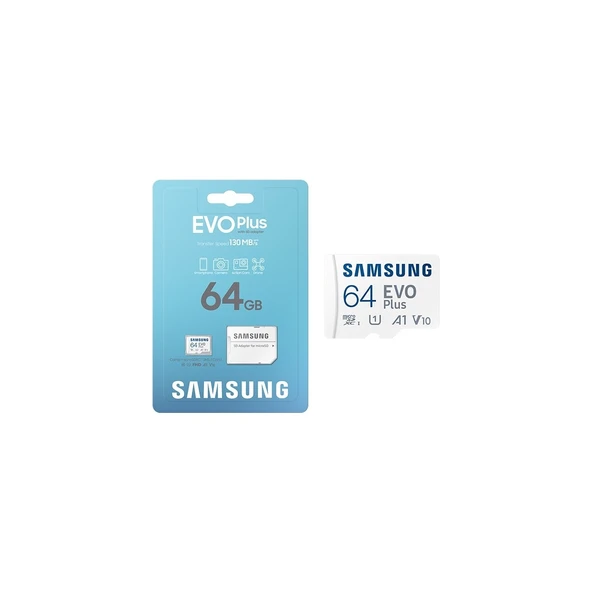 Samsung Evo Plus MB-MC64KA Class 10 UHS-I U1 A1 V10 64 GB Micro SD Kart ürün görseli 1