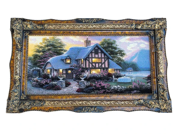 Hobbit Evi Adlı İran Tebriz Halı Tablo 123x75cm - Duvar Halı Kilim Tablo ürün görseli 1