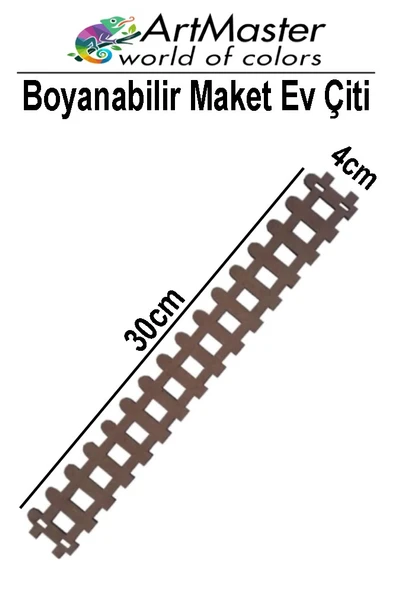 Ahşap Maket Çit 30x4 cm Boyanabilir 1 Adet Minyatür Bahçe Çiti Dekoratif Tasarım Okul Hobi Proje ürün görseli 1