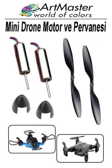 Mini Drone Motor Ve Pervanesi 2 Adet Dc Motor Yüksek Hızlı Çekirdeksiz Pervane Kanatı Helikopter Uçak Drone Deney Okul ürün görseli 1
