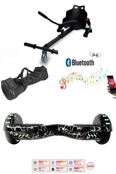 Citymate Elektrikli Kaykay Akıllı Denge Hoverboard + HoverKart + Çanta FULL LEDLİ EXTREM PAKET D02 ürün görseli 1