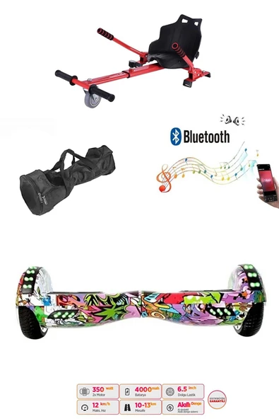 Citymate Elektrikli Kaykay Akıllı Denge Hoverboard + HoverKart + Çanta FULL LEDLİ EXTREM PAKET D04 ürün görseli 1