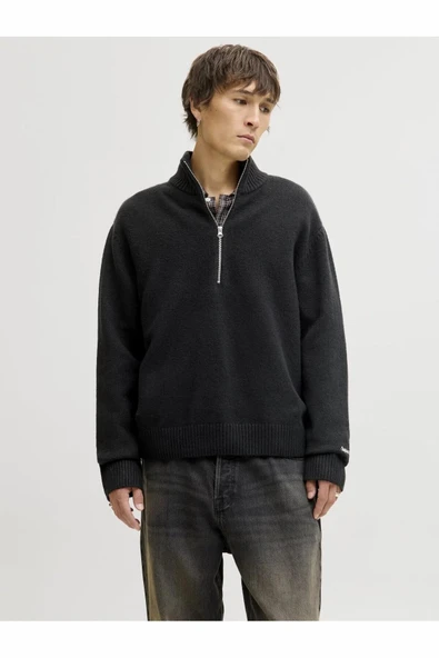Jack Jones Norrebro Fermuarlı Yaka Loose Fit Erkek Kazak 12282749 ürün görseli 1