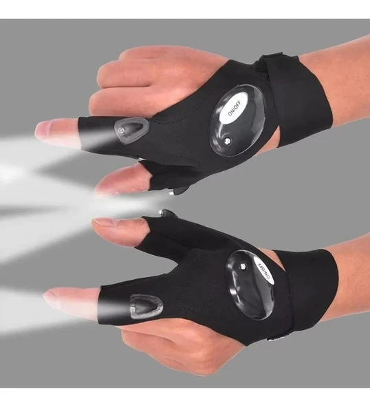 Led Işıklı Çalışma Eldiveni Sağ Sol Çift - Resim 2