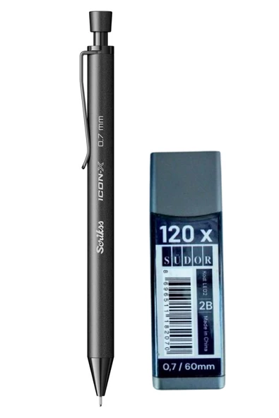 2B , 120 li 60 mm 0,7 uç ve scrikss icon-x 0,7 uçlu kalem seti ürün görseli 1