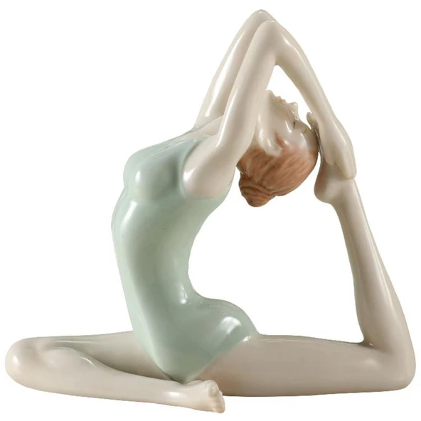 Wise Biblolar - Porselen Yoga Yapan Kadın 14x8x12 cm Dekoratif Obje ürün görseli 1