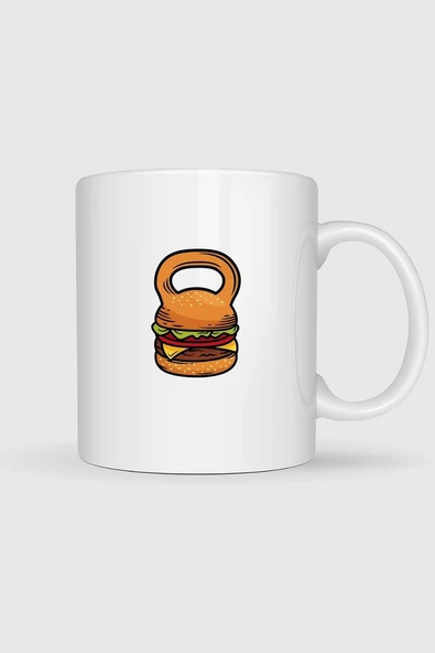 Hamburger Kettlebel Fitness Gym Tasarımlı Kupa Bardak ürün görseli 1