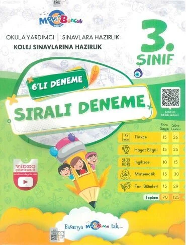 MAVİ BONCUK 3.SINIF SIRALI 6'LI DENEME ürün görseli 1
