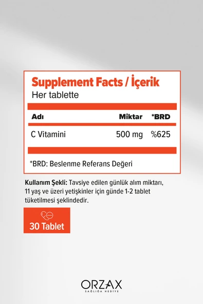 OCEAN VITAMIN C SR 500MG 30 TB. - Resim 2