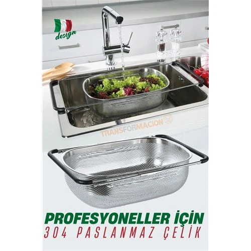 ModaCar Lavabo Süzgeci Ayarlanabilir Kevgir 304 Paslanmaz Çelik ürün görseli 1