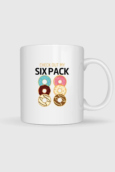 Donut Six Pack Fitness Gym Tasarımlı Kupa Bardak ürün görseli 1
