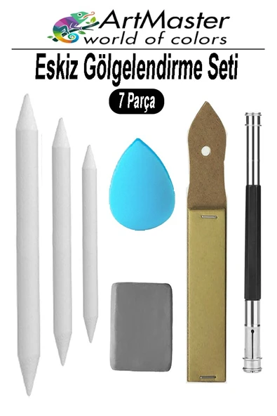 Eskiz Gölgelendirme Seti 7 Parça 1 Paket Kalem Uzatma Aparatı Karakalem Kalem Zımparası Pastel Dağıtıcı Resim Sanatı ürün görseli 1