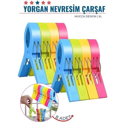 Findit XL Yorgan Nevresim Çarşaf Mandalı 8 ADET Mucca Design ürün görseli 1