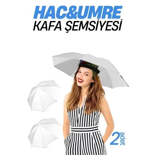 Hac Umre Kafa Şemsiyesi Güneş Koruma Şemsiyesi 2 adet ürün görseli 1