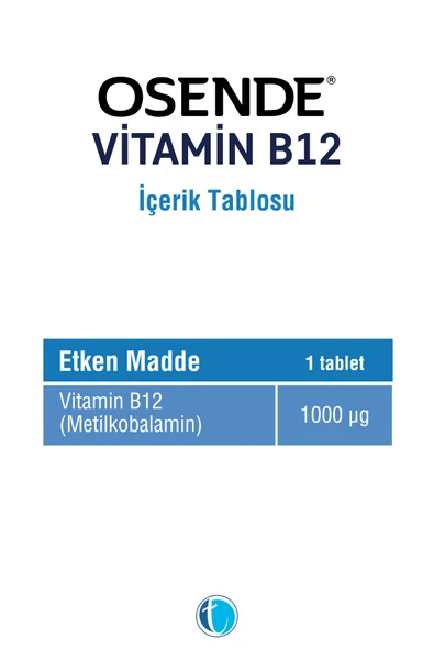 OSENDE B12 ADT 1000 MCG 30 TABLET - Resim 2