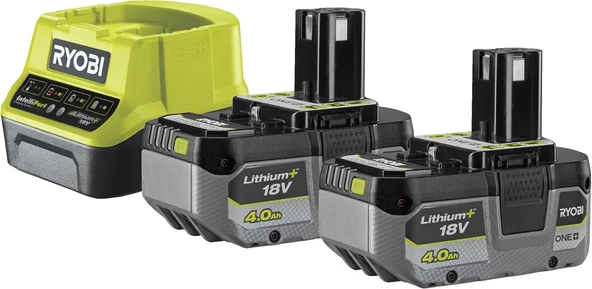 Ryobi RC18120-240X 18V Akü Şarj Cihazı Seti 2x4.0Ah - 5133005092 ürün görseli 1