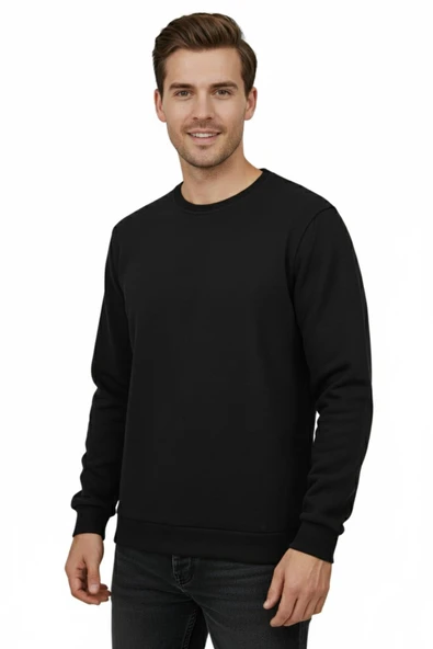Erkek Sıfır Yaka Selanik Sweatshirt Regular Kalıp BGL-ST04870 ürün görseli 1