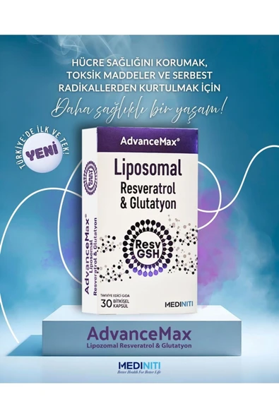 ADVANCEMAX LIPO RESVERATROL&GLUTATYON 30 KAPSUL ürün görseli 1