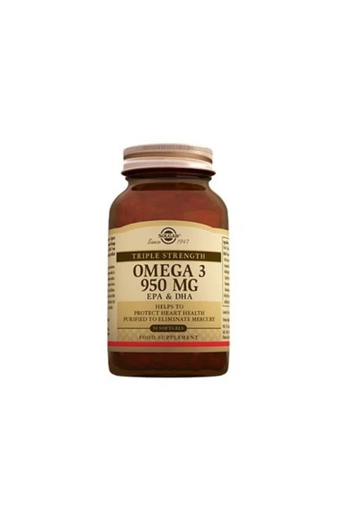 SOLGAR OMEGA 3 950 MG 50 SOFTGEL ürün görseli 1