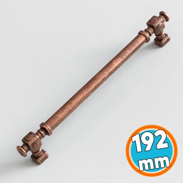Mobilya Mutfak Dolabı Dolap Kulpu Kulbu Kulpları Eskitme Antik Bakır Düz Metal 192 mm 19.2 cm ürün görseli 1