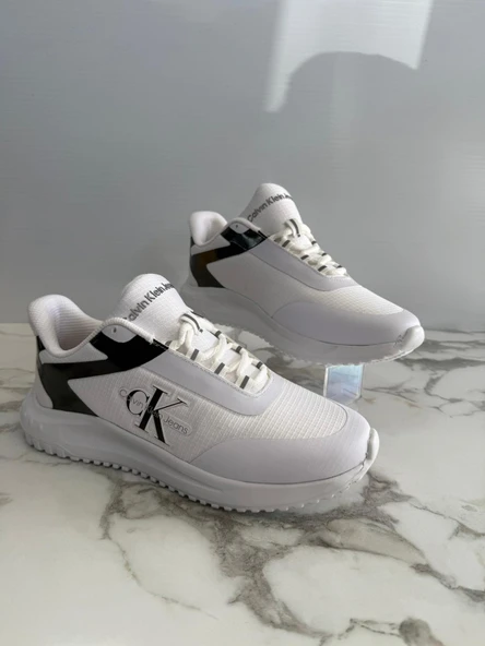 Calvin Klein Runner Low Top Logolu Sneakers Bright White/Black ürün görseli 1