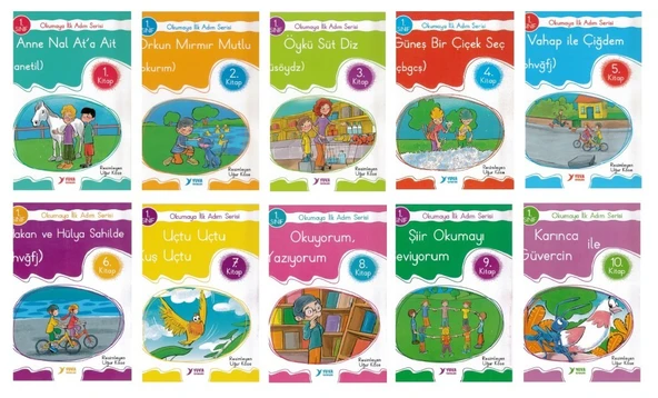 Yuva 1. Sınıf Okumaya İlk Adım Serisi Anetil 10 Kitap (Renkli - Heceli) ürün görseli 1
