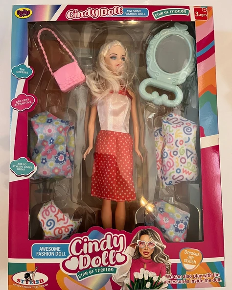 Cindy Doll Oyuncak Bebek 4 Yedek Elbiseli 30 Cm Model Bebek K ürün görseli 1