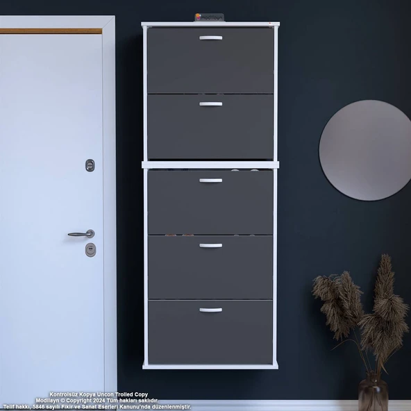 Modilayn VARBİ UMAY' 2 Li Asma Antre 72x 193x 26 cm 5 Düşer Kapak 10 GözAyakkabılık ürün görseli 1